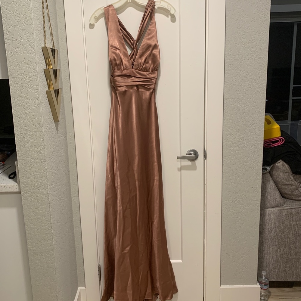 Bronze/neutral brown gown